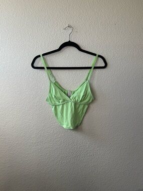 Urban Outfitters Pastel Green Ribbed Cropped Cami